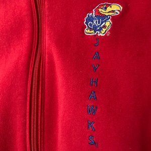 KU Jayhawks red fleece zip jacket